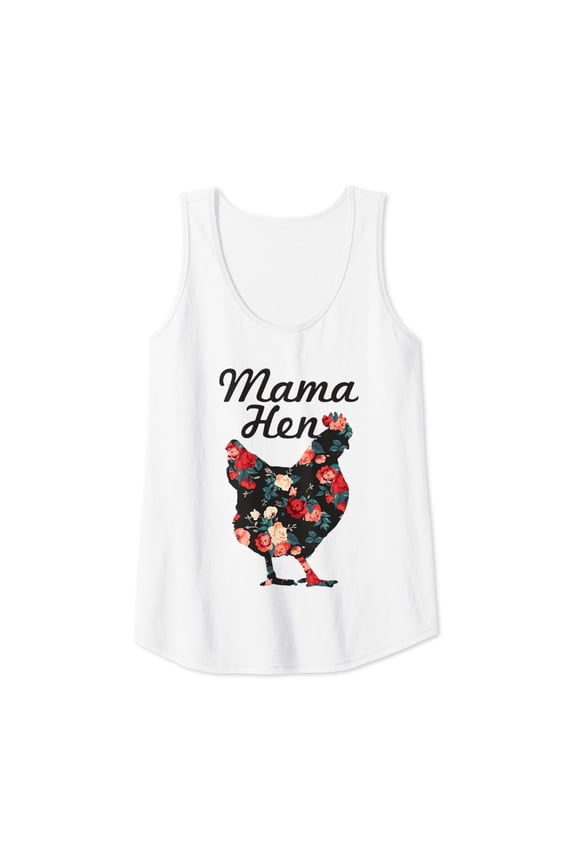 Womens Mama Hen Mothers Day Chicken Mom Farmer Farm Tank Top Size S-3XL