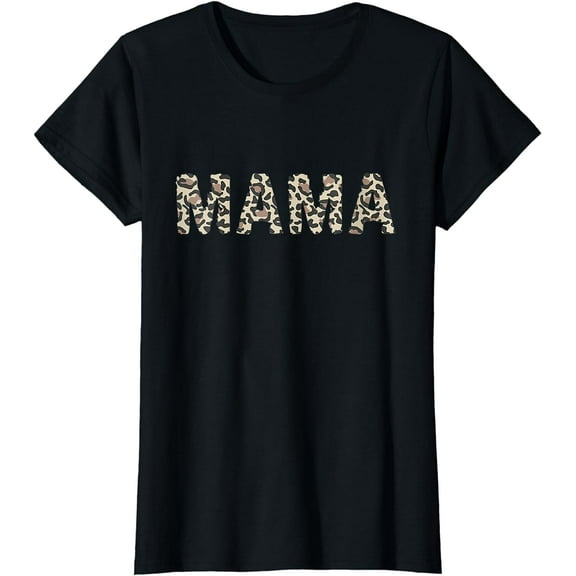 Womens Mama Leopard Cheetah Print Mother's Day T-Shirt