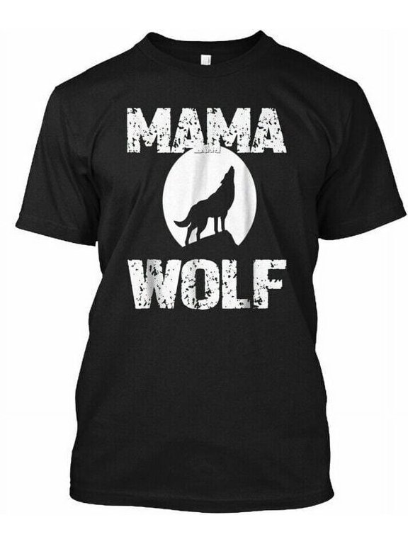 Womens Mama Mom Wolf T-Shirt
