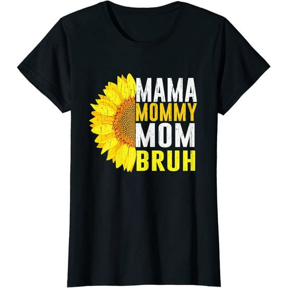 Womens Mama Mommy Mom Bruh Mommy And Me Funny Boy Mom Life Flowers T-Shirt
