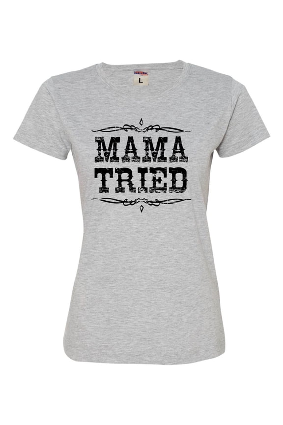 Womens Mama Tried Retro Country Music Deluxe Soft T-Shirt