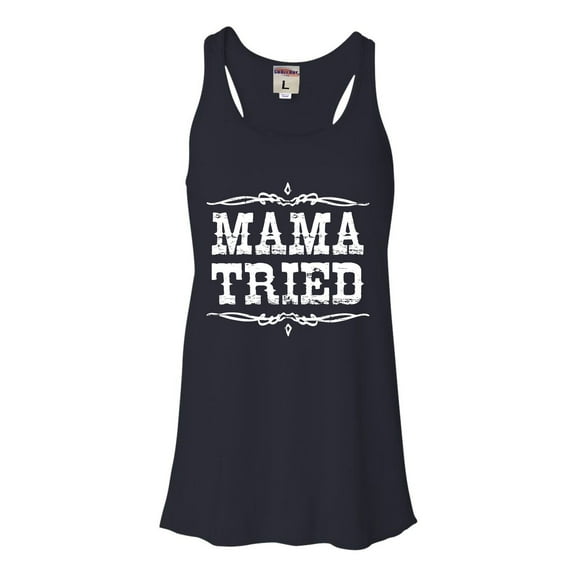 Womens Mama Tried Retro Country Music Flowy Racerback Tank Top T-Shirt