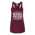 thumbnail image 1 of Womens Mama Tried Retro Country Music Flowy Racerback Tank Top T-Shirt, 1 of 1