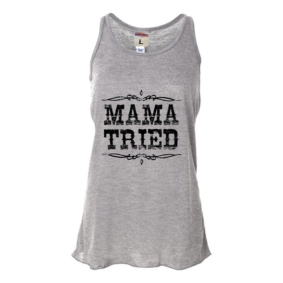 Womens Mama Tried Retro Country Music Flowy Racerback Tank Top T-Shirt
