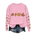thumbnail image 1 of Womens Maple Leaf Print Sweatshirt Long Sleeve Thermal Shirts Tops Light Warm Pullover Sweater Blouses Spring Outfits 2025 Pullover Fall Winter Clothes, 1 of 5
