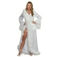 thumbnail image 1 of Womens Marabou Satain Robe, 1 of 2