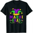 thumbnail image 1 of Womens Mardi Gras Celebrations Mardi Gras Party Holiday Graphic Long Sleeve T-Shirt Black Small, 1 of 5