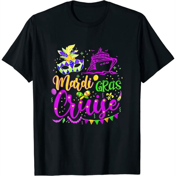 Womens Mardi Gras Cruise 2022 Matching Group Party Costume T-Shirt White Large