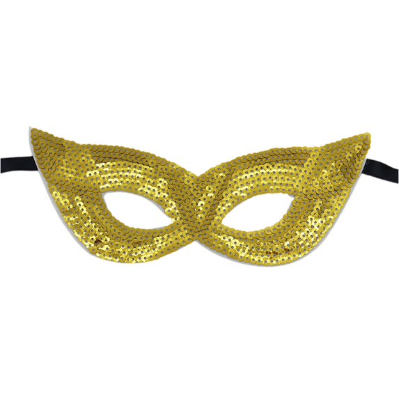 Womens Mardi Gras Sequin Mask Costume Shining Fleur De Lis Lace-Up Mask Masquerade Venetian Carnival Mask for Party Decorations 1 PC Gold One Size