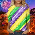 thumbnail image 1 of Womens Mardi Gras Tee Shirts Carnival Masked Graphic Crew Neck T Shirt Casual Fat-Tuesday Long Sleeve Party Tops Festival Mardi Gras Outfit 2026, 1 of 6