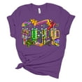 thumbnail image 1 of Womens Mardi Gras Tshirt Mardi Gras Louisiana Tumbler Cups Short Sleeve T-shirt-Purple-xxxl, 1 of 1