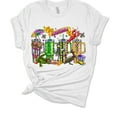thumbnail image 1 of Womens Mardi Gras Tshirt Mardi Gras Louisiana Tumbler Cups Short Sleeve T-shirt-White-5xl, 1 of 1