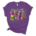 thumbnail image 1 of Womens Mardi Gras Tshirt Mardi Gras Tumbler Cups Short Sleeve T-shirt-Purple-small, 1 of 1
