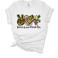 thumbnail image 1 of Womens Mardi Gras Tshirt Peace Love Mardi Gras Short Sleeve T-shirt-White-xl, 1 of 1