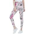 thumbnail image 1 of Womens Marilyn Monroe Newspaper Inspired Stretchy Printed Pants Leggings, 1 of 7