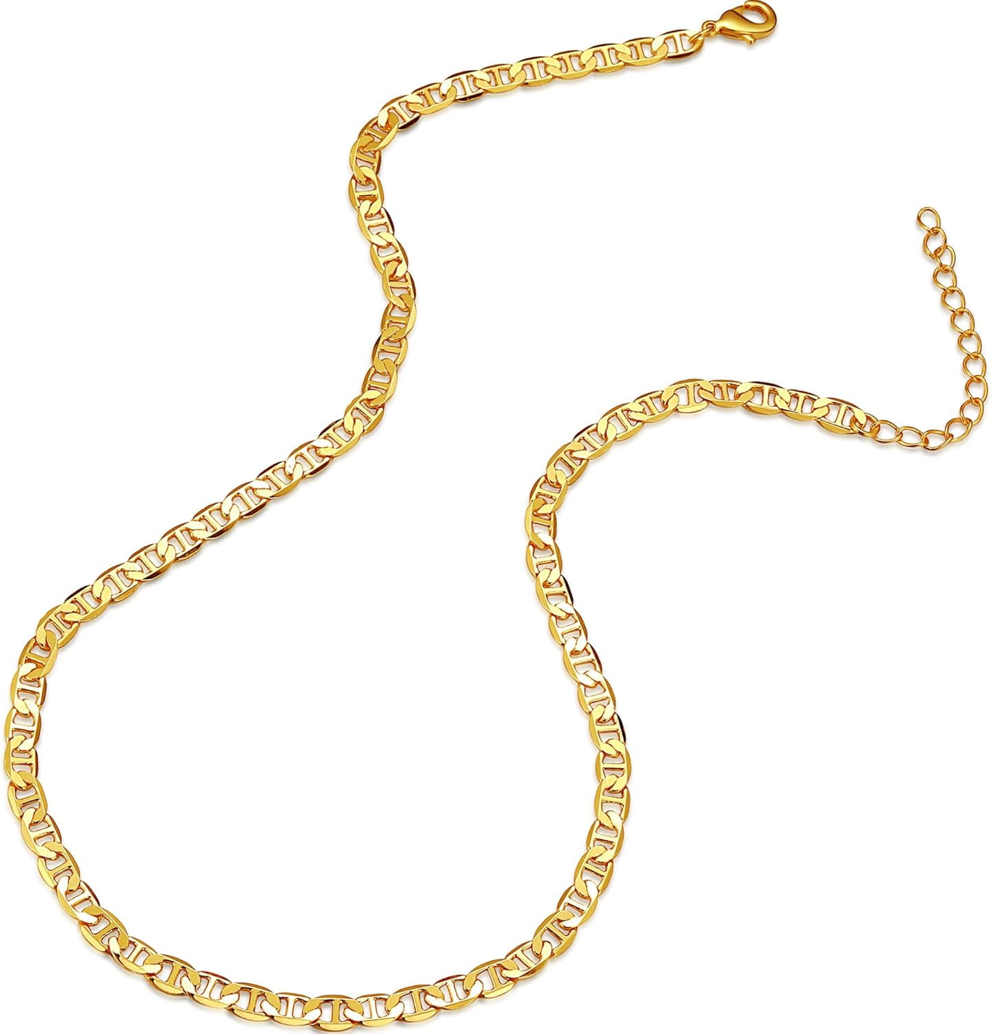 Womens Mariner Link Chain Necklace High Polish Thick Curb Chain womens-mariner-link-chain-necklace-high-polish-thick-curb-chain