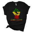 thumbnail image 1 of Womens Marley Tshirt One Love Peace Sign Fist Rasta Short Sleeve T-shirt-Black-5xl, 1 of 1