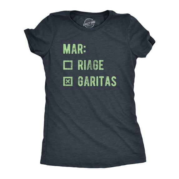 Womens Marriage Margaritas T Shirt Funny Checklist Drinking Married Joke Tee for Ladies Womens Graphic Tees