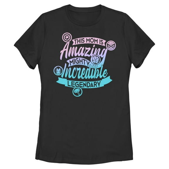 Womens Marvel Amazing and Mighty Mom T Shirt