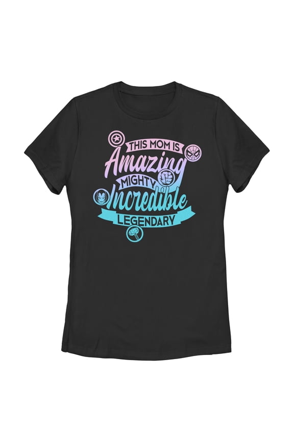 Womens Marvel Amazing and Mighty Mom T Shirt