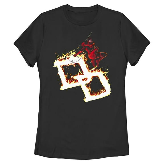 Womens Marvel: Daredevil Initials Fire Icon T Shirt