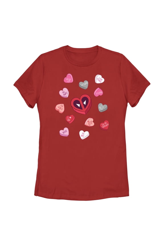 Womens Marvel: Deadpool Love Messages T Shirt