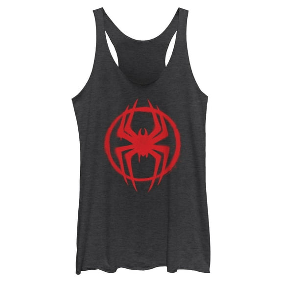 Womens Marvel: Spider-Man: Across the Spider-Verse Graffiti Red Logo Racerback Tank