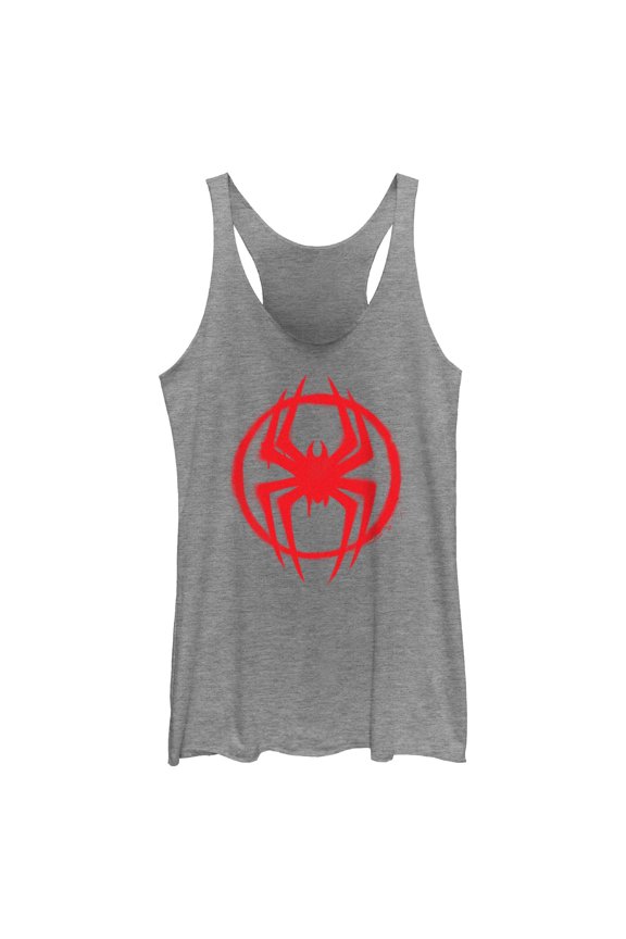 Womens Marvel: Spider-Man: Across the Spider-Verse Graffiti Red Logo Racerback Tank