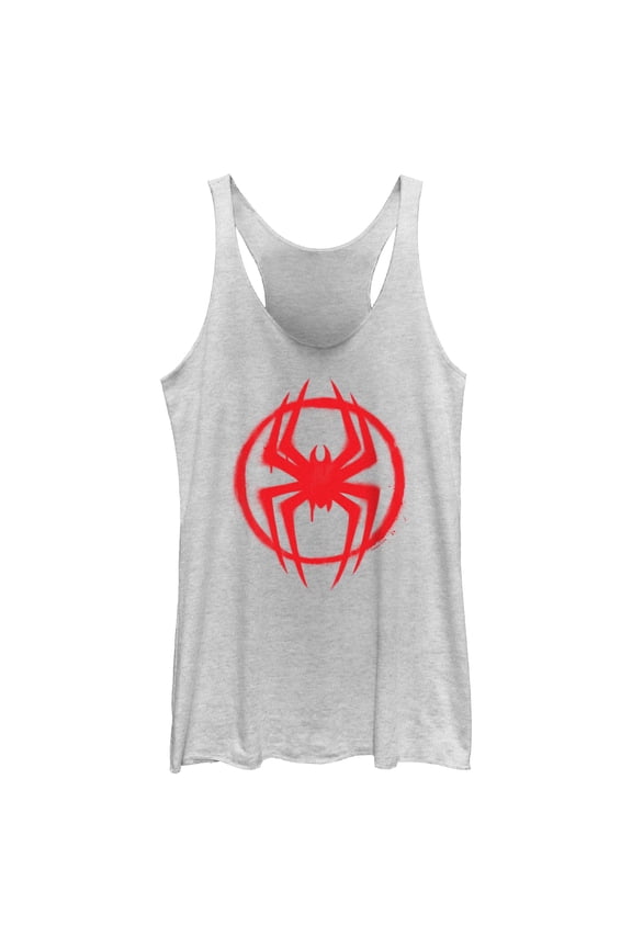 Womens Marvel: Spider-Man: Across the Spider-Verse Graffiti Red Logo Racerback Tank