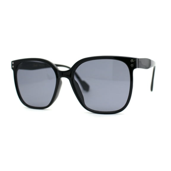 Womens Masculine Elegant Oversize Thin Plastic Chic Sunglasses All Black