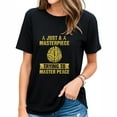 thumbnail image 1 of Womens Masterpiece Trying To Master Peace Mental Health Awareness T-Shirt Black, 1 of 5