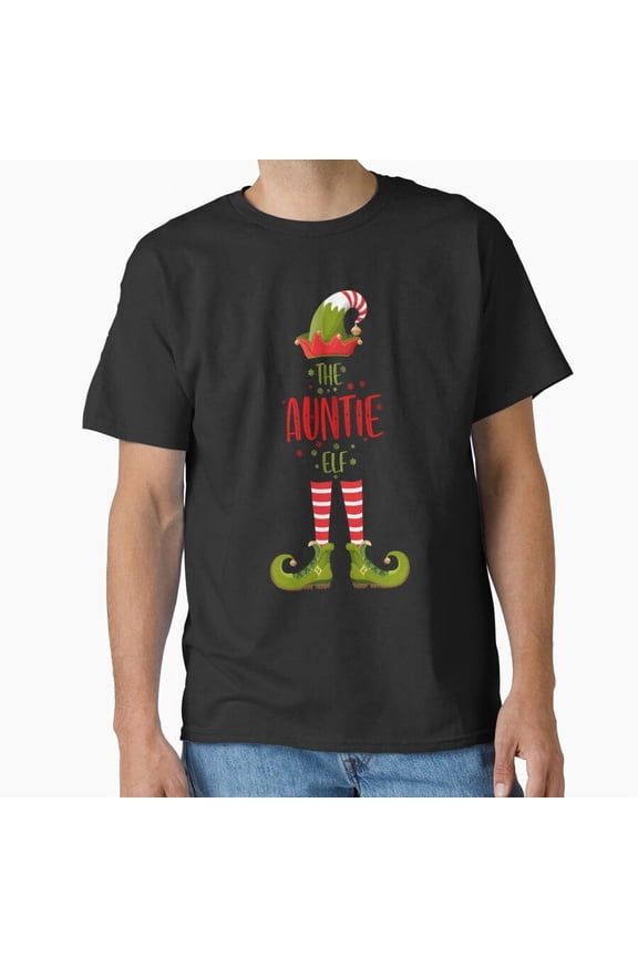 Womens Matching Elf Family Christmas Shirts The Auntie Elf Unisex T-Shirt, up to size 5XL