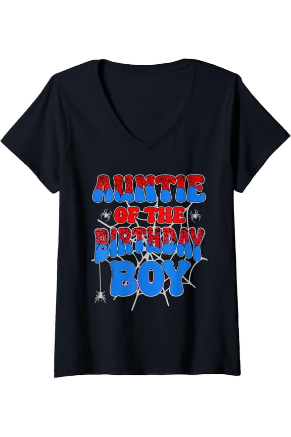 Womens Matching Family Auntie Of The Birthday Shirt Spider Web Unisex Men Women T-Shirt S-5Xl - Best Birthday Gifts