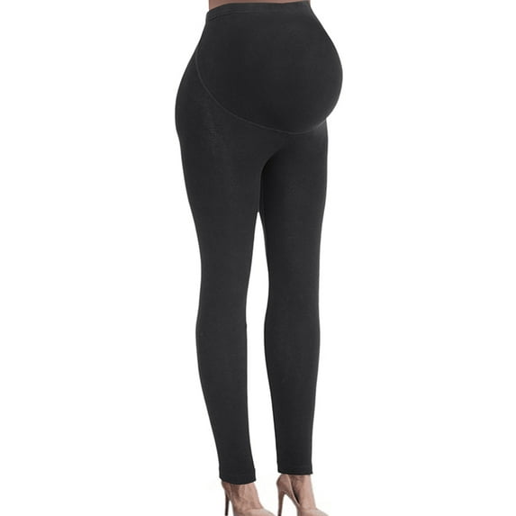 Womens Maternity Basic Stretchy Leggings Clothes Black Maternity Over Belly Tights Pants