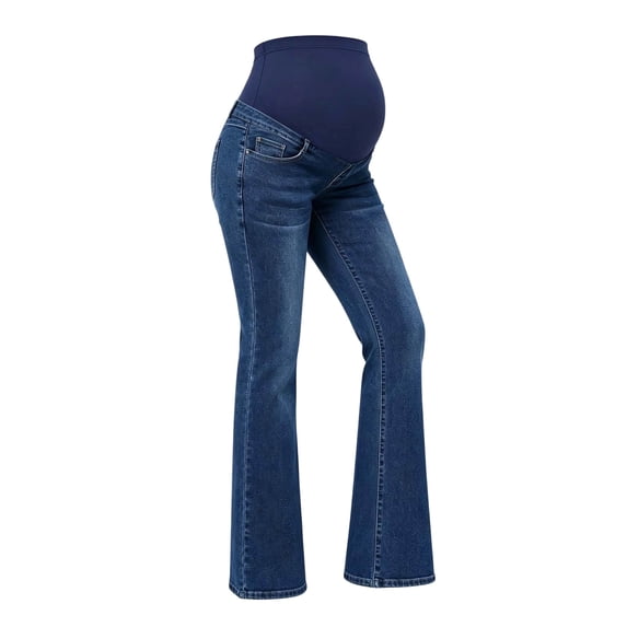 Womens Maternity Denim Jeans High Stretch Supportive Panel Comfortable For Pregnancy Everyday Wear Denim Pants For Women