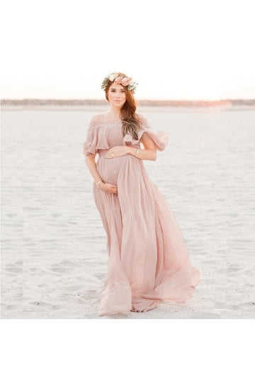 sachin and babi light blue dress Colorful Chiffon Maternity Dresses Off Shoulder... From Weddingteam, $94.53