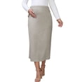 thumbnail image 1 of INSPIRE CHIC Womens Maternity High Waist A Line Flared Swing Flowy Casual Pregnancy Long Skirt XL Brown, 1 of 5