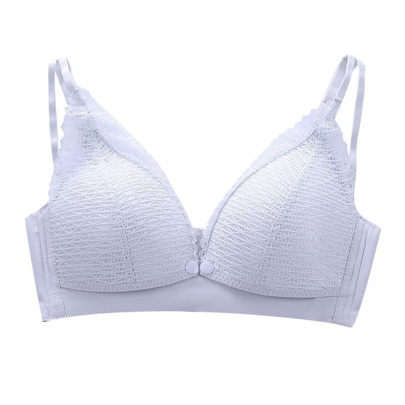 Womens Maternity Nursing Bra - Solid Color Anti-Sagging Design with Front Closure, Knit Stripes & Dual Adjustable Straps for Pregnancy & Postpartum