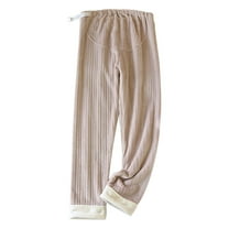 Womens Maternity/Pregnant Plush Fuzzy Pajama Pants Adjustable Waist Fleece Sleepwear Loungewear Trouser Pj Bottom