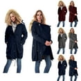 thumbnail image 1 of Womens Maternity Puffer Jacket Winter Long Hooded Parka With Pockets Warm Coat, 1 of 9