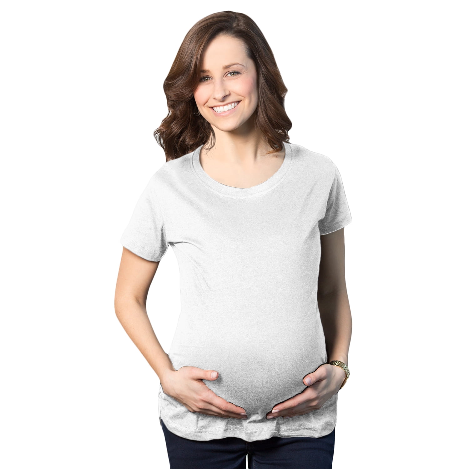 Womens Maternity Shirt Pregnancy Tee Plain Blank Announcement New Baby Bump  Top