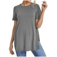 thumbnail image 1 of Womens Maternity Shirts Long Sleeve Pregnancy Tee Top Tunic Blouse Casual Mama Clothes S-XXL Gray M, 1 of 6