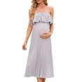 thumbnail image 1 of Womens Maternity Spaghetti Strap Maxi Dress Ruffle Backless Floral Boho Pleated Beach Dress, 1 of 5