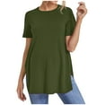 thumbnail image 1 of Womens Maternity Tshirt Classic Side Ruched Tee Top Mama Pregnancy Clothes Army Green L, 1 of 6