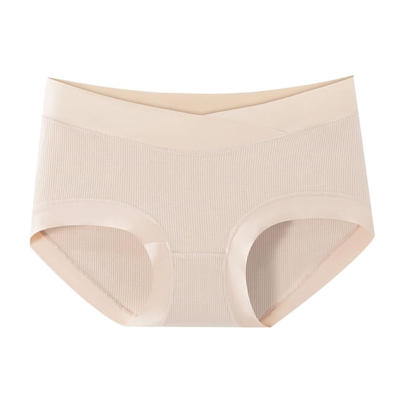 Womens Maternity Underpants No Show Modal Low Rise V-Shape Pregnancy Panties Postpartum Underpant Yellow 3XL