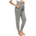 thumbnail image 1 of Womens Maternity Yoga Pants Over The Belly Pregnancy Activewear Tights Comfy Stretchy Leggings Workout Running Trousers with Pockets, 1 of 5