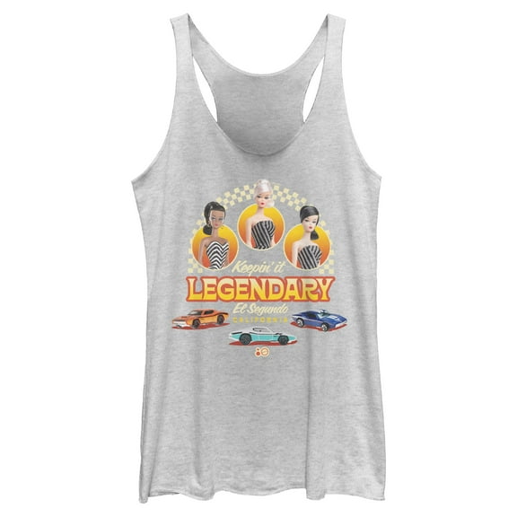 Womens Mattel Hot Wheels and Barbie Keeping It Legendary Racerback Tank