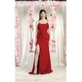 thumbnail image 1 of Womens Mauve Formal Mother Of The Bride Long V Neck Short Sleeve Sheath Plus Size Dress, 1 of 4