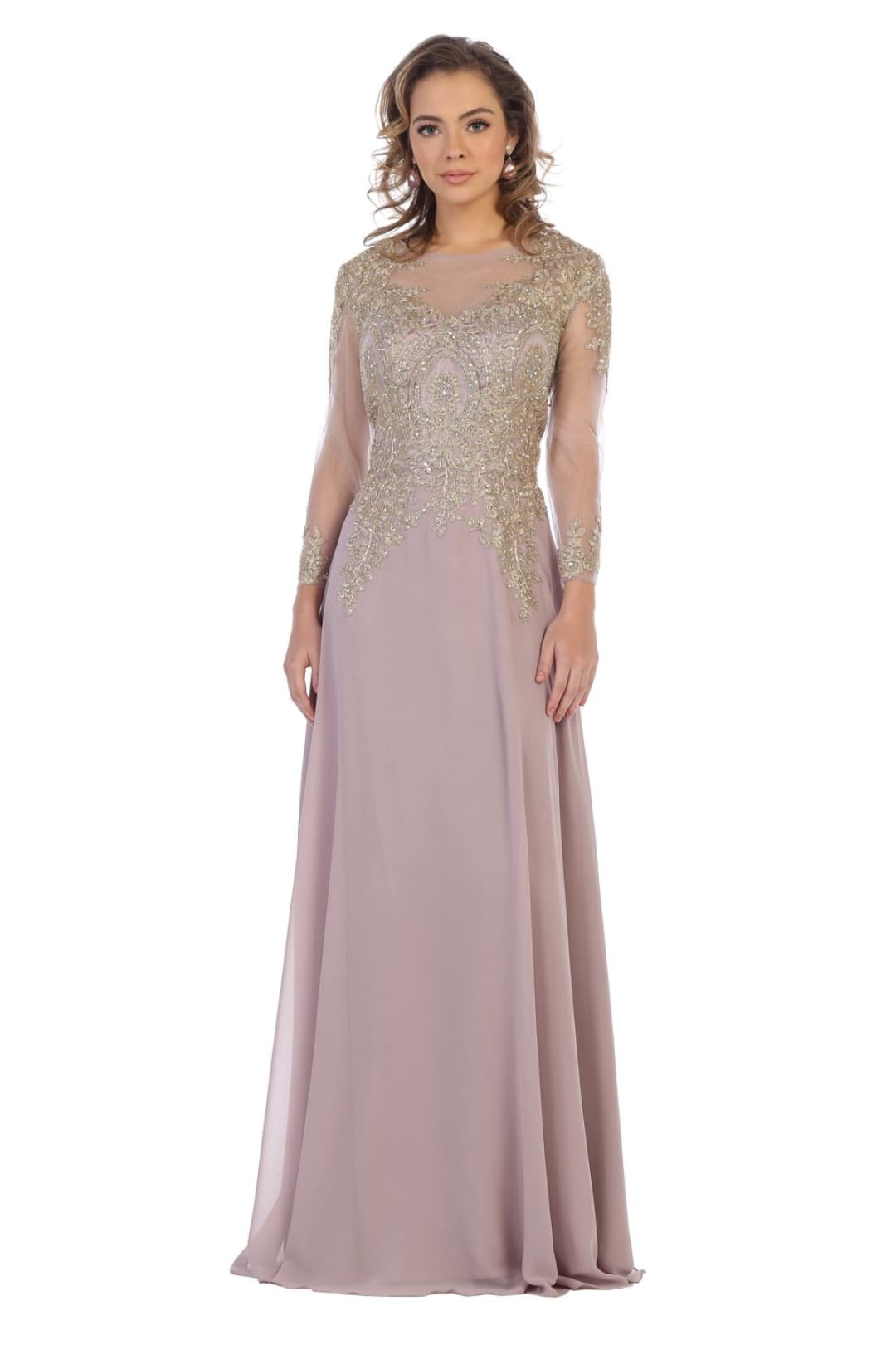 rose gold mother of the bride dress plus size Ever-Pretty Sequin Short Sleeve Evening Gown for Wedding Guests & Formal Events main image 1
