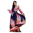 thumbnail image 1 of Womens Maxi Dress Boho Chiffon Floral Printed V-Neck Long Dresses Casual Floral Print Long Maxi Dress Plus Size Plain Party Outfits, 1 of 2